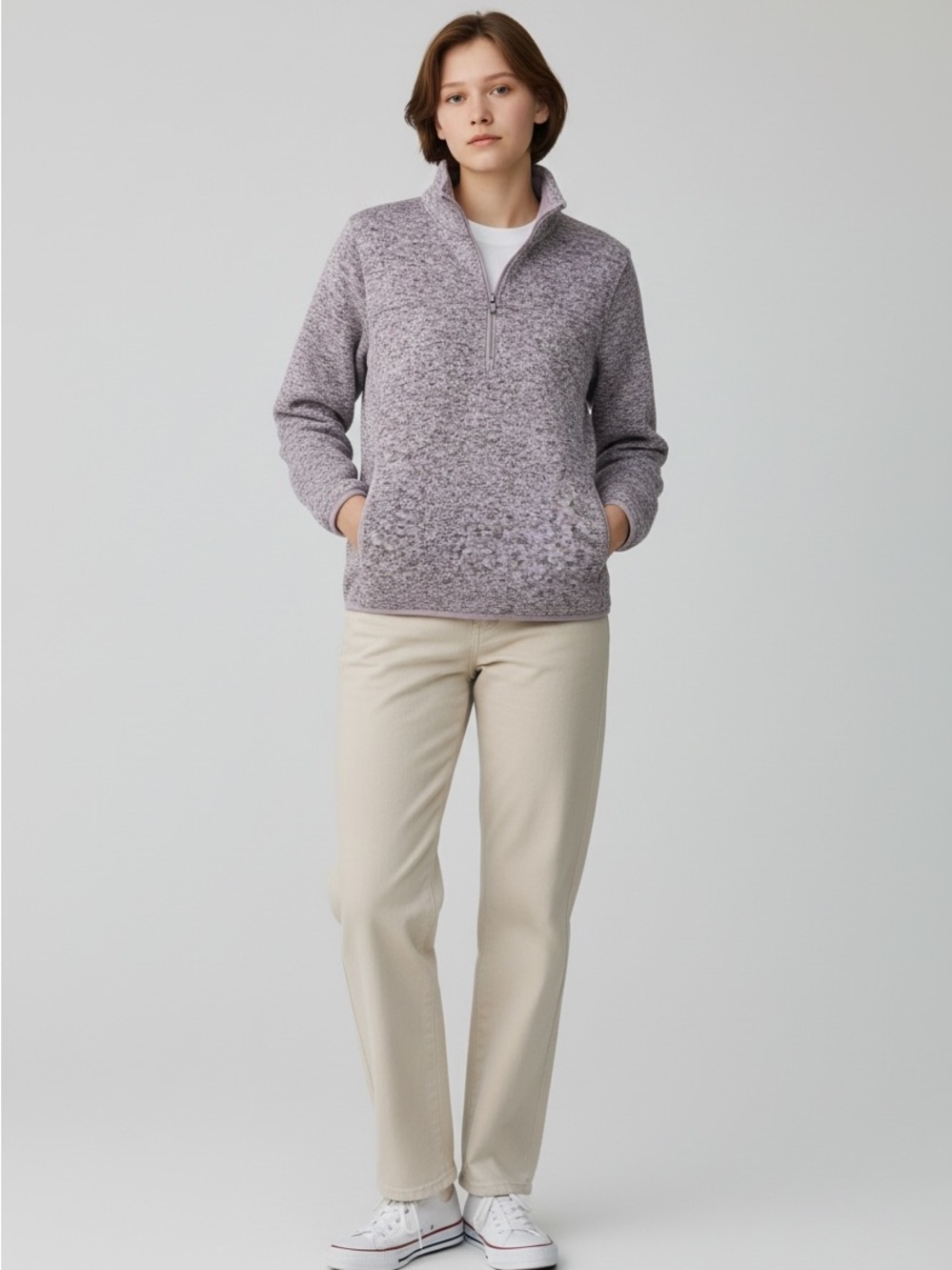 🎉 (Women’s XL) Thread & Supply Lavender Heather Quarter-Zip Pullover